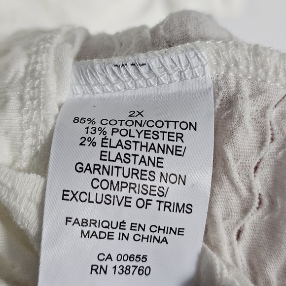 Plus Size 2X Penningtons White 3/4 Sleeve Tunic - Picture 5 of 13